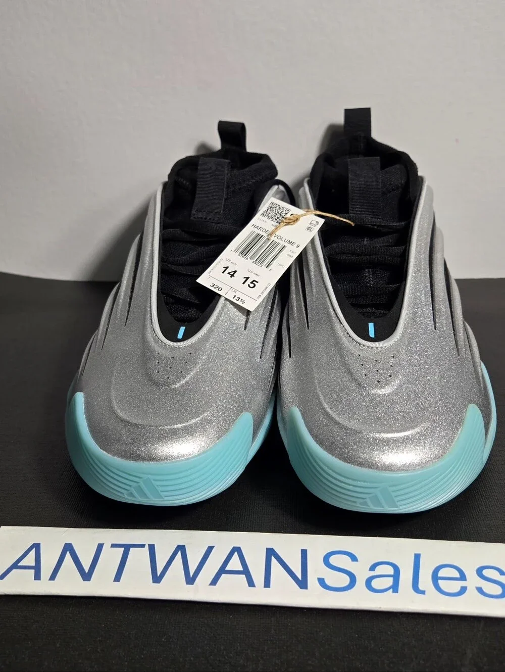 Adidas Harden Volume 9 UNO Silver Aqua Black Shoes James JS1028 Men 14